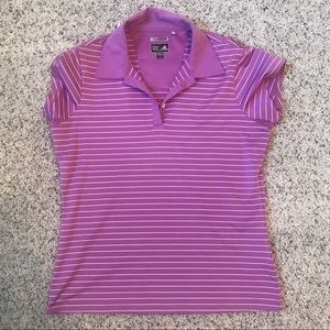Adidas Purple Stripe Golf Shirt Size M